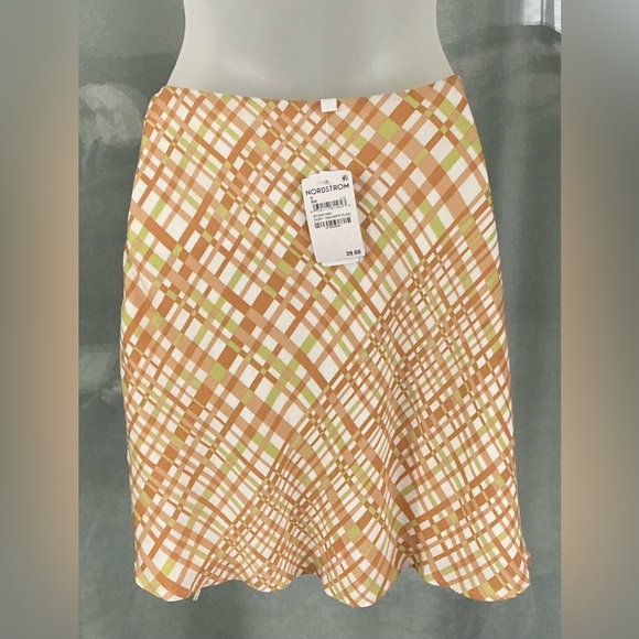 BP. Women's Brown and Green Plaid Mini Skirt - Picture 2 of 5